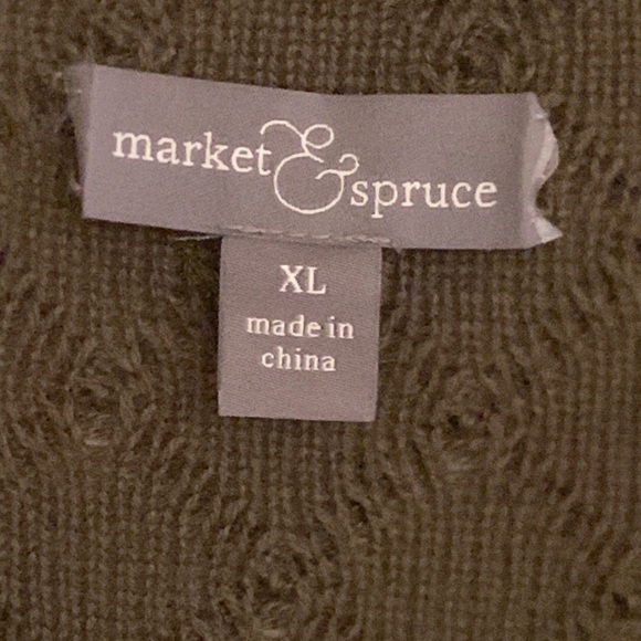 Market Spruce open front cardigan with patch elbows - Picture 2 of 8